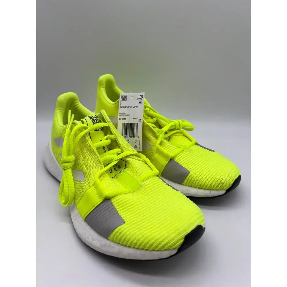 adidas Men's Senseboost GO Running Shoes Neon/Yellow Sneakers EF1580 Size 8.5